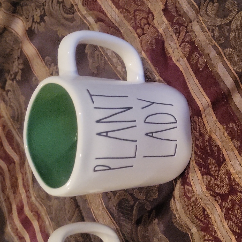 Rae dunn duo large ceramic tea coffee mug new plant lady tea coffee plant